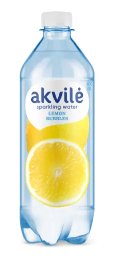 Aromatizēts dzeramais ūdens AKVILE ar citrona aromātu, gāzēts, 0,6l (DEP)