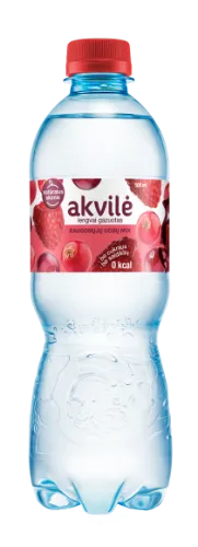 Aromatizēts dzeramais ūdens AKVILE ar sarkano ogu aromātu, viegli gāz., 0,5l (DEP)