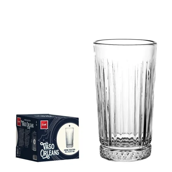Stiklinė Orleans, stiklas, 450 ml,  H 15 cm, D 7,5 cm, 4 vnt