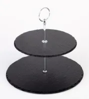 Stovelis,  2 aukštų, skalūnas/chromuotas metalas, D 25/20 cm, H 24 cm, vnt