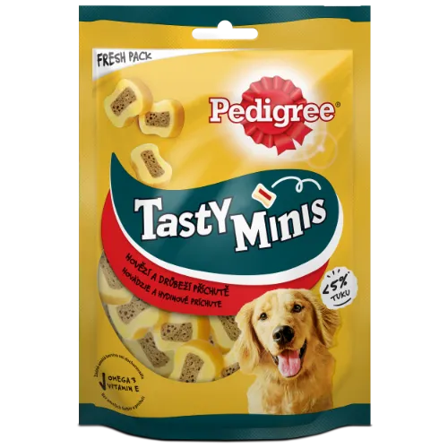Šunims kramtalai PEDIGREE, Tasty Minis su jautienos ir paukštienos skoniu, 155 g