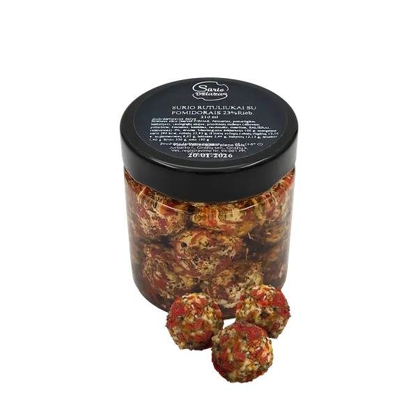 Sūrio rutuliukai SŪRIO DŽIAZAS, su džiovintais pomidorais, 210ml