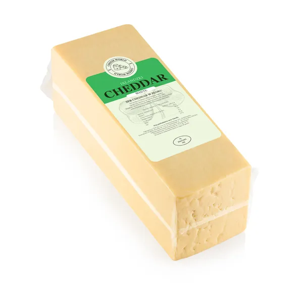 Sūris baltasis Čederis DANSKO, Airiškas, 32% rieb. ~2,5 kg