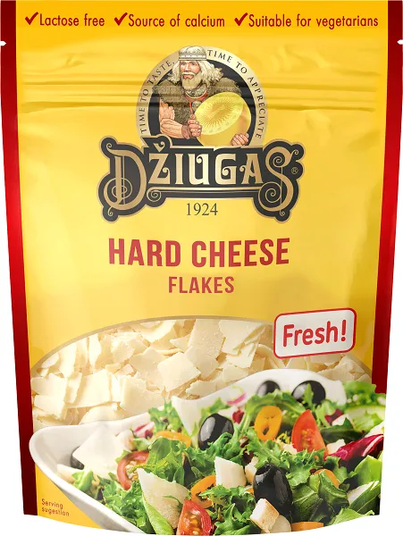 Sūris DŽIUGAS tarkuotas skiedrelėmis, 40%, 100g