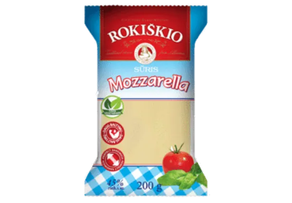 Sūris Mozzarella ROKIŠKIO, gabale, 45% riebumo, 200g