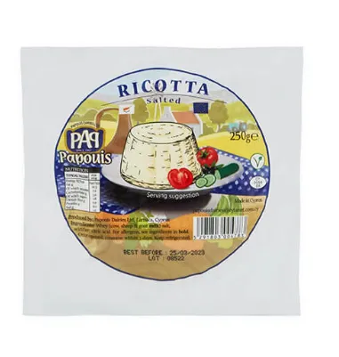 Sūris PAPOUIS Ricotta, sūdytas, 40%, 250 g