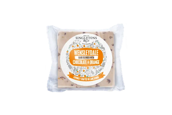 Sūris Wensleydale SINGLETONS & CO, su šokoladu ir apelsinais, 200 g