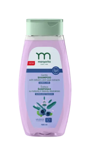 Švelnus šampūnas MARGARITA su mėlynių ir šalavijų ekstraktais, 400ml