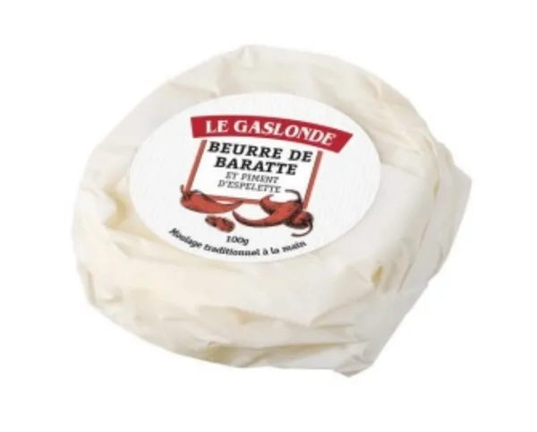 Sviestas LE GASLONDE, formuotas rankomis, 79% , su Espelette pipirais, 100g