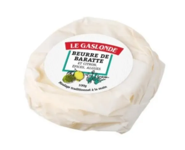 Sviestas LE GASLONDE, formuotas rankomis, su citrininiais prieskoniais ir dumbliais, 82%, 100g