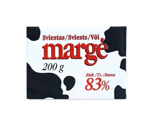 Sviestas MARGĖ, 83%, 200g