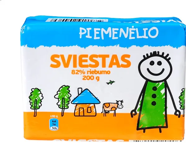 Sviestas PIEMENĖLIO, 82%, 200 g. (M)
