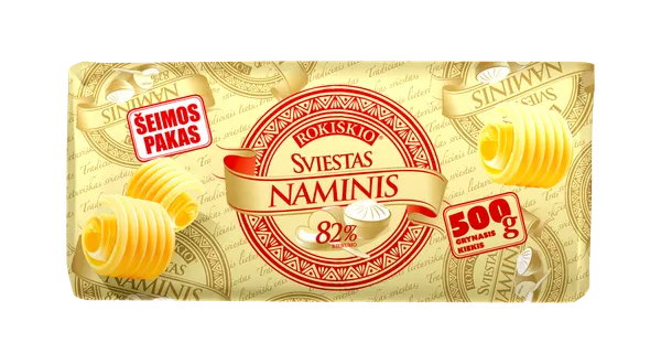 Sviestas ROKIŠKIO NAMINIS, 82% riebumo, 500 g