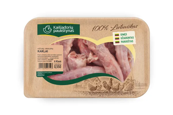 Švieži viščiuko broilerio kaklai KAIŠIADORIŲ PAUKŠTYNAS, A klasė, ~500 g