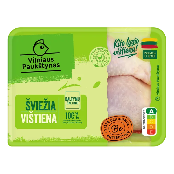 Švieži viščiukų broilerių ketvirčiai, užauginta be antibiotikų, ~700 g