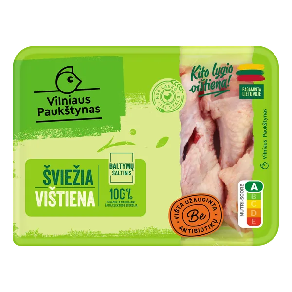 Švieži viščiuko broilerio sparnelių peteliai be antibiotikų VILNIAUS PAUKŠTYNAS, 500 g