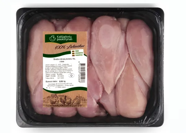 Šviežia viščiukų broilerių filė be vidinės filė, A klasė, 5 kg