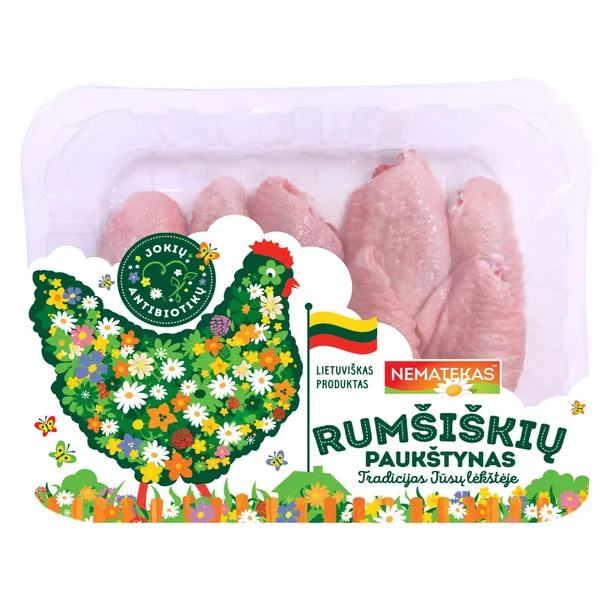 Šviežios broilerių vidurinės sparno dalys RUMŠIŠKIŲ PAUKŠTYNO, ~800 g