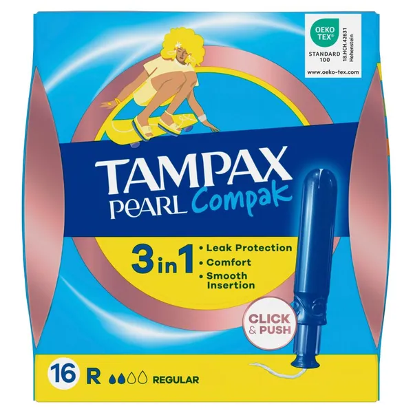 Tamponai TAMPAX Compak Pearl, Regular, 16 vnt.