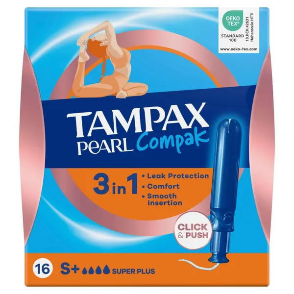 Tamponai TAMPAX Compak Pearl, Super Plus, 16 vnt.
