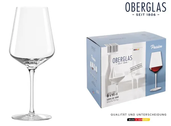 Taurė Passion, universali, stiklas, 550 ml, H 21,7 cm, D 9,1 cm, 6 vnt