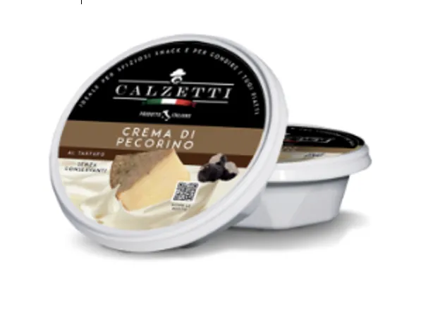 Tepamas Pecorino sūrio kremas CALZETTI, su juodaisiais trumais, P.D.O. 125 g