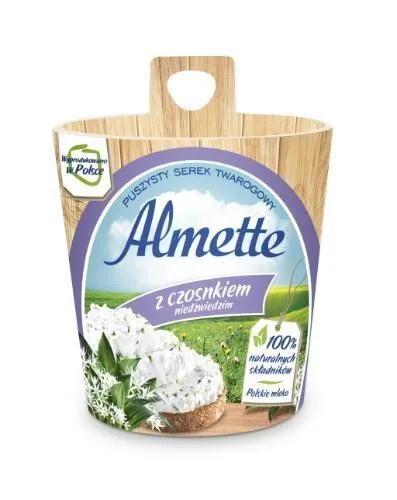 Tepamas varškės sūris ALMETTE, su česnakais, 150 g (24)