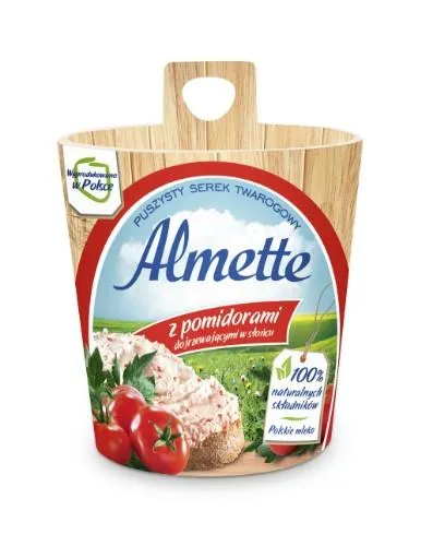 Tepamas varškės sūris ALMETTE, su saulėje džiovintais pomidorais, 21% rieb.,150 g