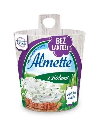 Tepamas varškės sūris ALMETTE, su žolelėmis, be laktozės,25% rieb., 150 g