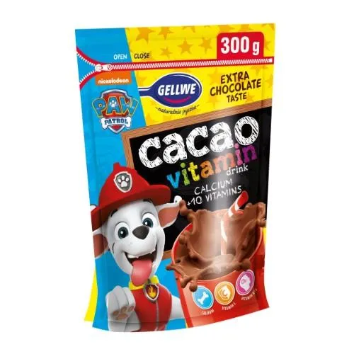 Ātri šķīstošais kakao dzēriens GELLWE Paw patrol, 300g