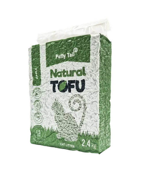 Tofu kraikas PUFFY TAIL, Apple, su obuolių ekstraktu, 1,5mm granulės, 2,4 kg