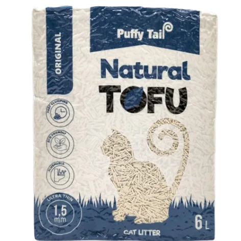 Tofu kraikas PUFFY TAIL "ORIGINAL", 1,5mm granulės, 2,4 kg
