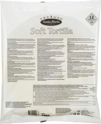 Kviešu tortiljas, 25 cm, 750 g, (12x6) Santa Maria