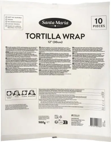 Kviešu tortiljas, 30 cm, 900g, (10x10) Santa Maria