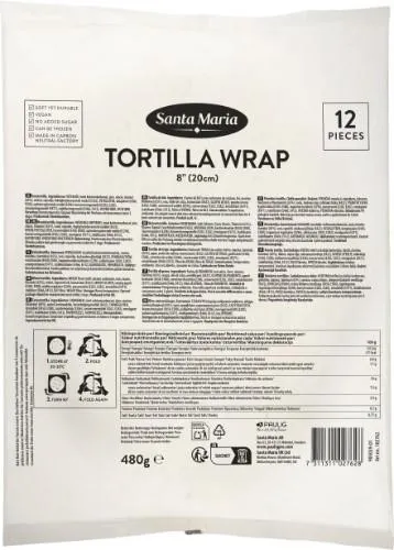 Tortilijos 8 '' SANTA MARIA, 20 cm,12vnt;480g