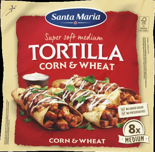 Tortilijos su kukurūzų miltais SANTA MARIA, 336 g