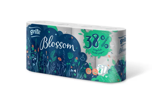 Tualetinis popierius GRITE Blossom, 3sl. 8rit.
