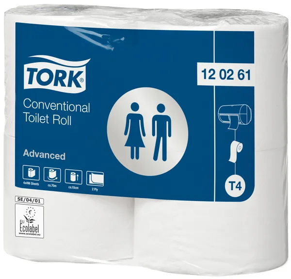 Tualetinis popierius TORK T4 Advanced Extra Long, 2 sl., 4 vnt, 69,4m, 120261