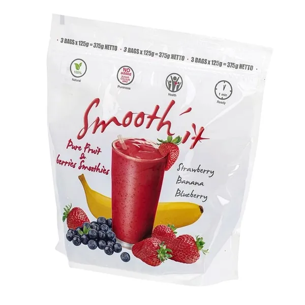 Užšaldytas vaisių - uogų kokteilis SMOOTH'IT, raudonas, 2,5 kg, VET