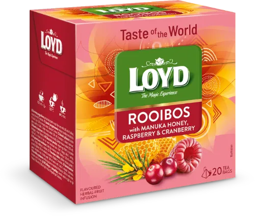 Vaisinė arbata LOYD, medaus, aviečių, spanguolių skonio, 20 x 1.7g