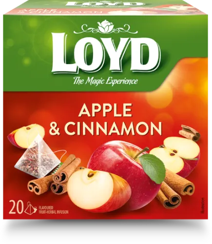 Vaisinė arbata LOYD, obuolių ir cinamono skonio, 20 x 2,5g