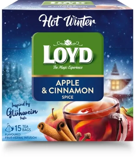 Augļu tēja LOYD Pyramids Hot Winter, ar āboliem un kanēli, 15x3g
