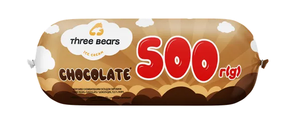 Valgomieji ledai THREE BEARS Chocolate, 500 g, 930 ml