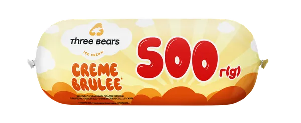 Valgomieji ledai THREE BEARS Creme brulee, 500g, 930 ml