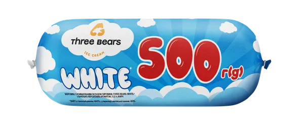 Valgomieji ledai THREE BEARS White, 500 g, 930 ml