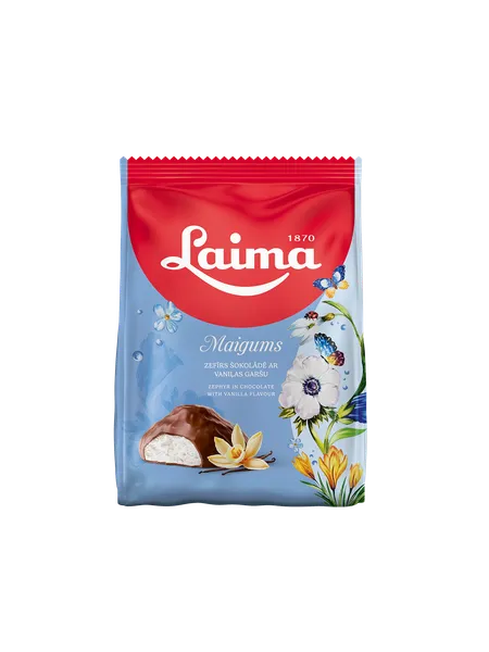 Vanilinė suflė LAIMA Maigums, glaistyta šokoladu, 175 g