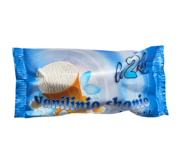 Vanilinio skonio ledai LE2KAS, vafliniame puodelyje, 5%, 120 ml/65 g