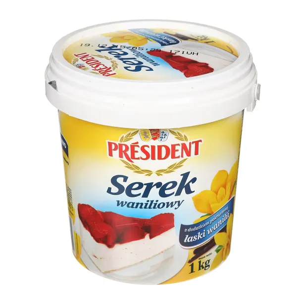 Varškė PRESIDENT, vanilinė, 6,5%, 1 kg