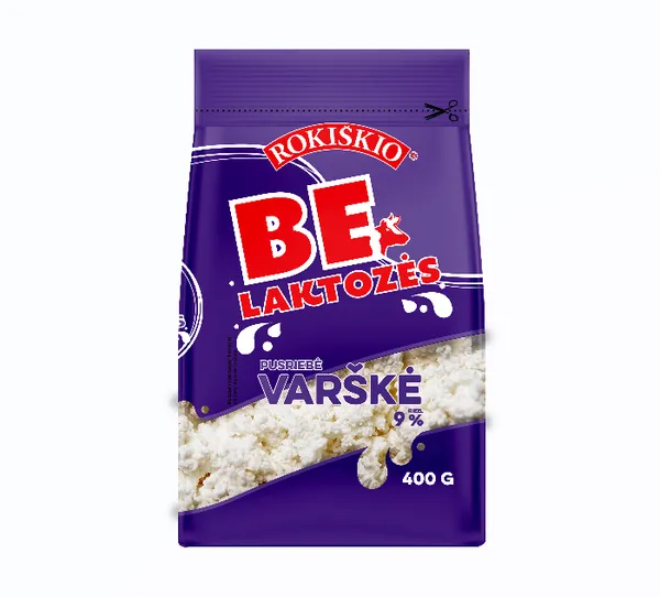 Varškė ROKIŠKIO be laktozės, 9%, 400 g