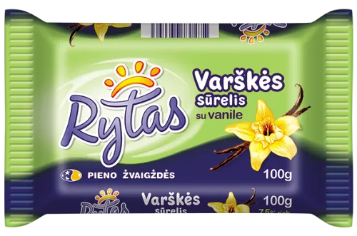 Varškės sūrelis RYTAS, su vanile, 8%,100 g